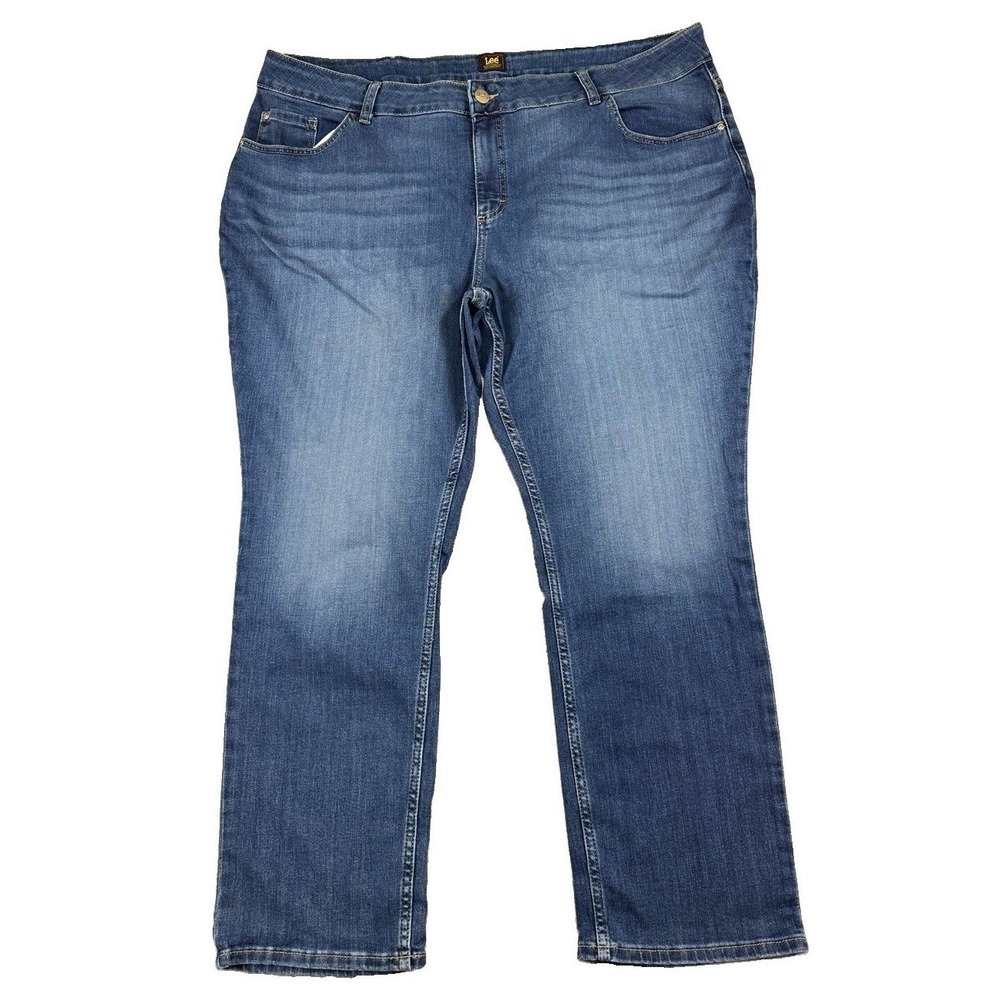 NWT Lee Plus Size Mid Rise Straight Denim Stretch Jeans 26W Everyday Comfy